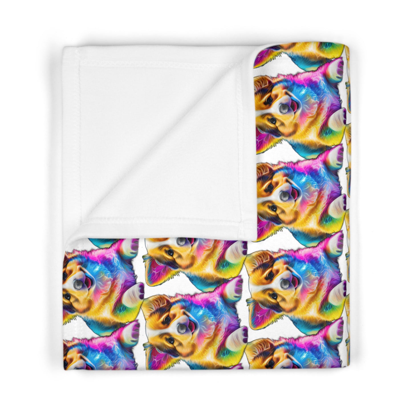 Colorful Corgi Mosaic - Baby Blanket