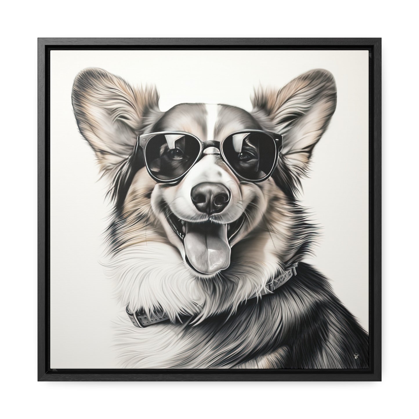 Corgi Cool - Framed on Canvas
