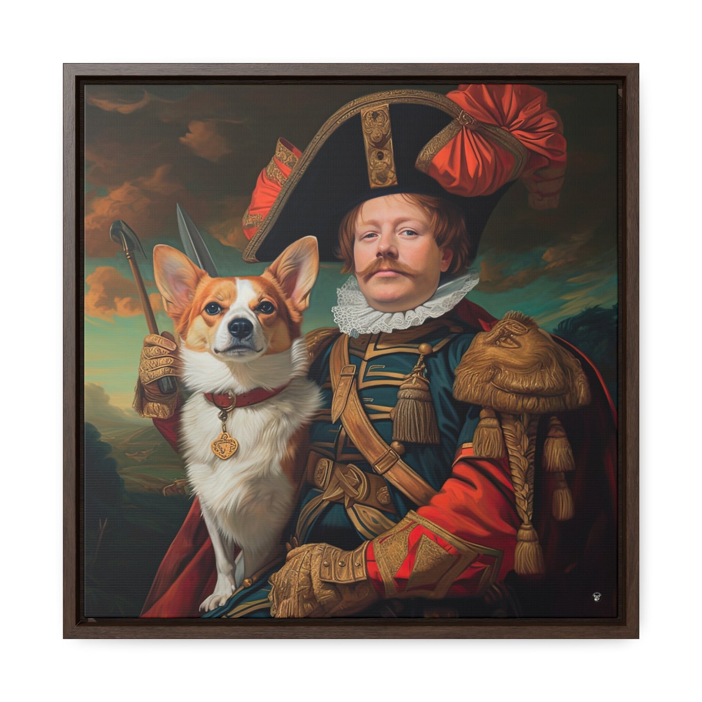 First Royal Corgi - Framed on Canvas