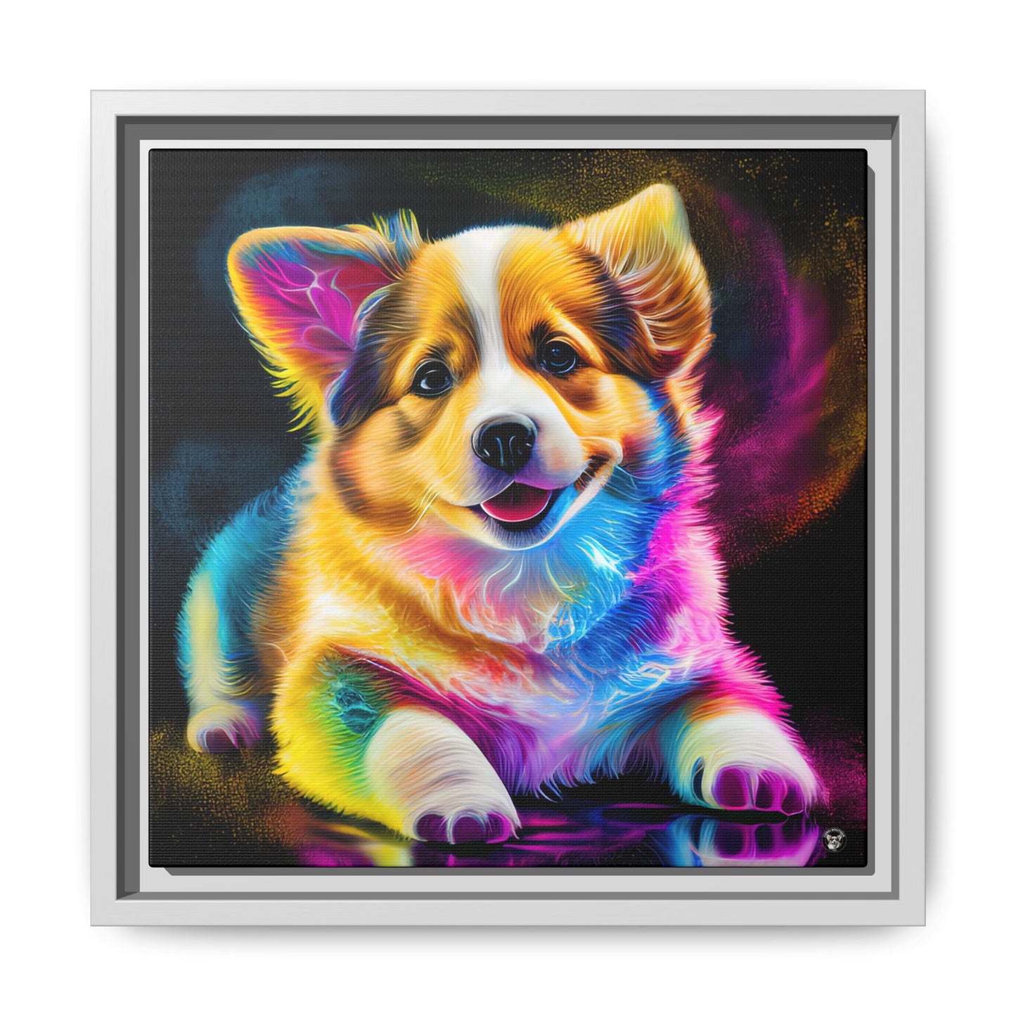 Colorful Corgi on Canvas