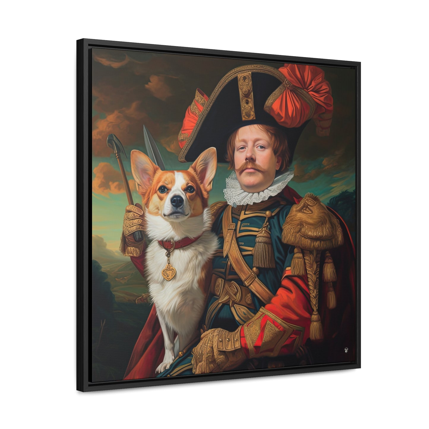 First Royal Corgi - Framed on Canvas