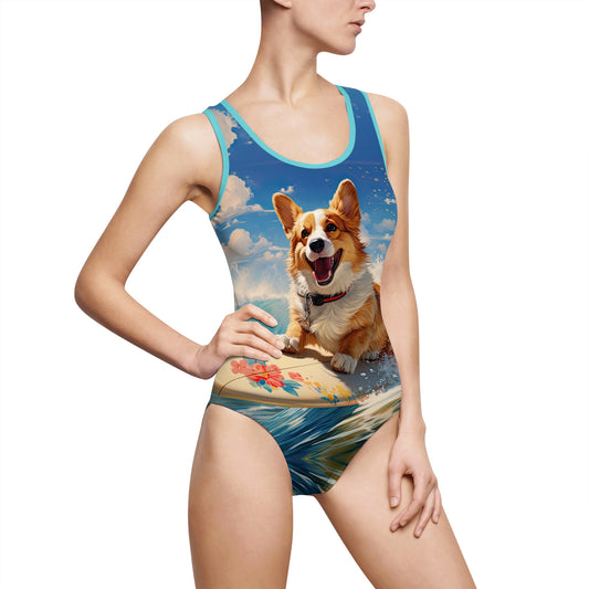 Cowabunga Corgi - Classic One-Piece Swimsuit