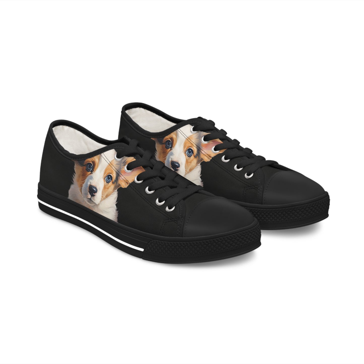 Puppy Portrait - Women's Low Top Sneakers