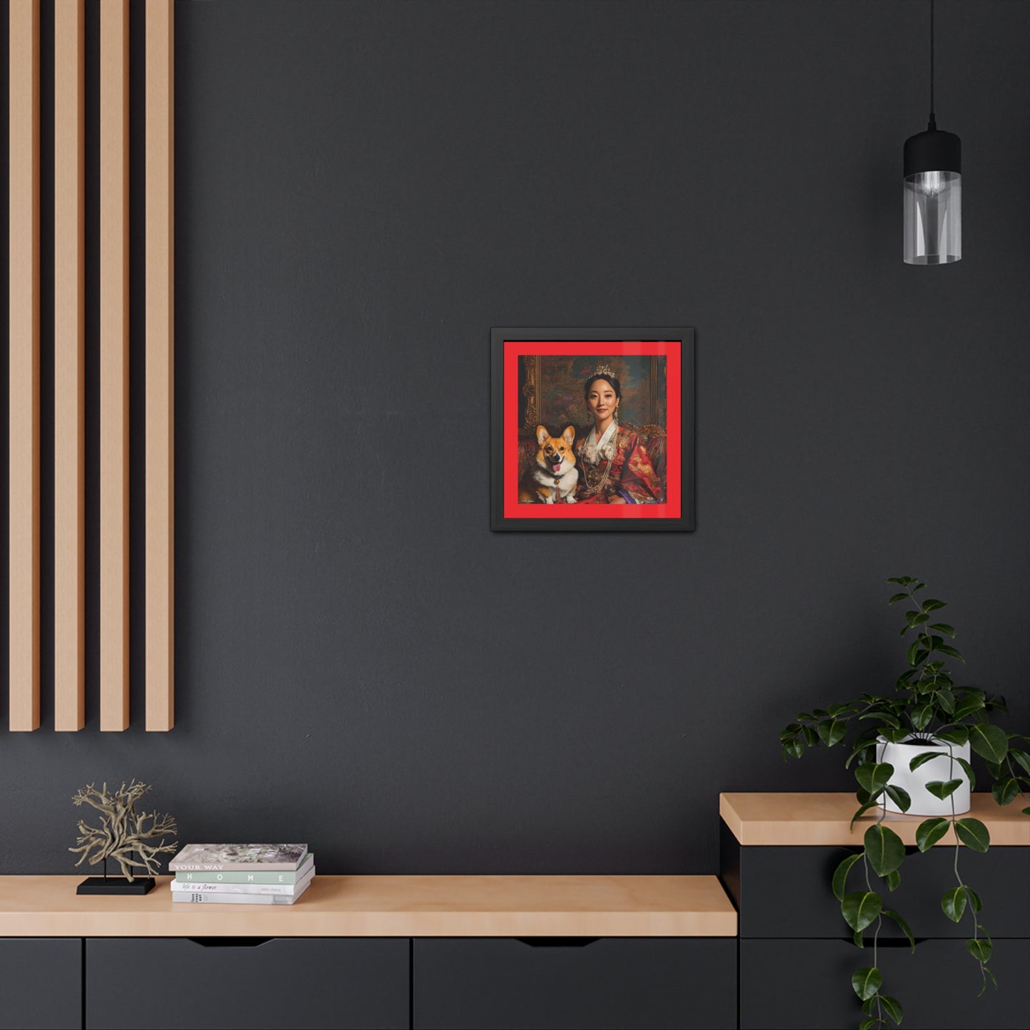 Corgi Queen Framed Print