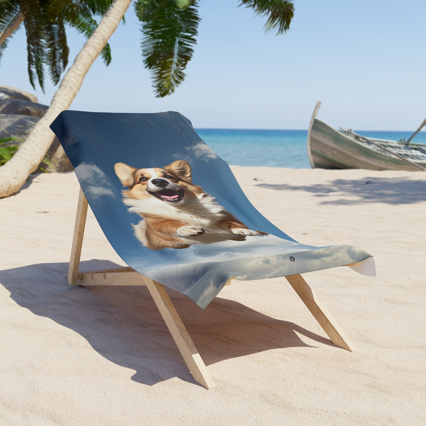 Super Corgi Beach Towel