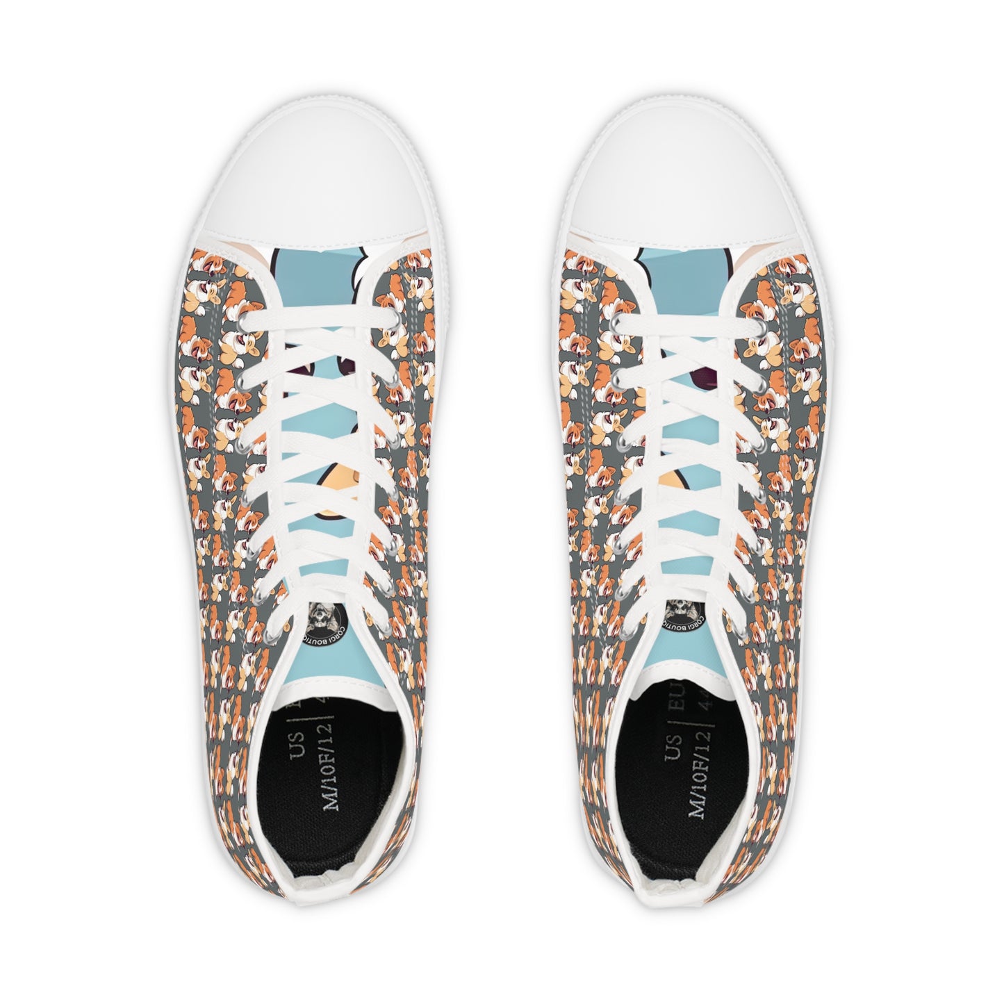 Corgi Couple Mosaic - Men's High Top Sneakers