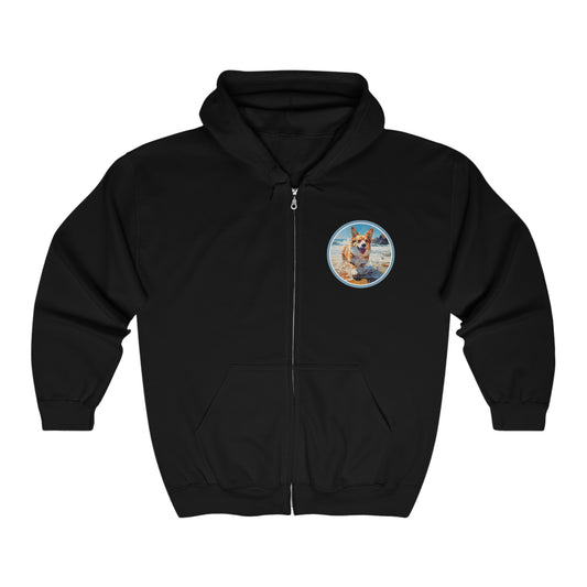 Coastal Corgi - Zip Hoodie