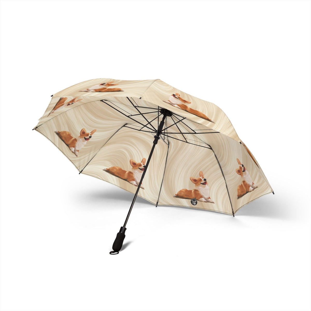 Giddy Sploot Foldable Umbrella — Creamy Champagne Rain Parasol