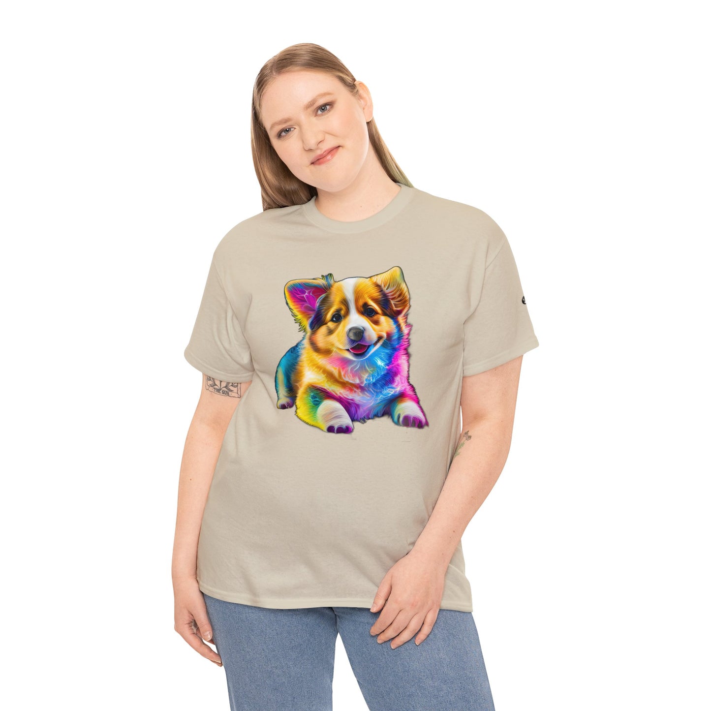 Colorful Corgi - Unisex Heavy Cotton Tee