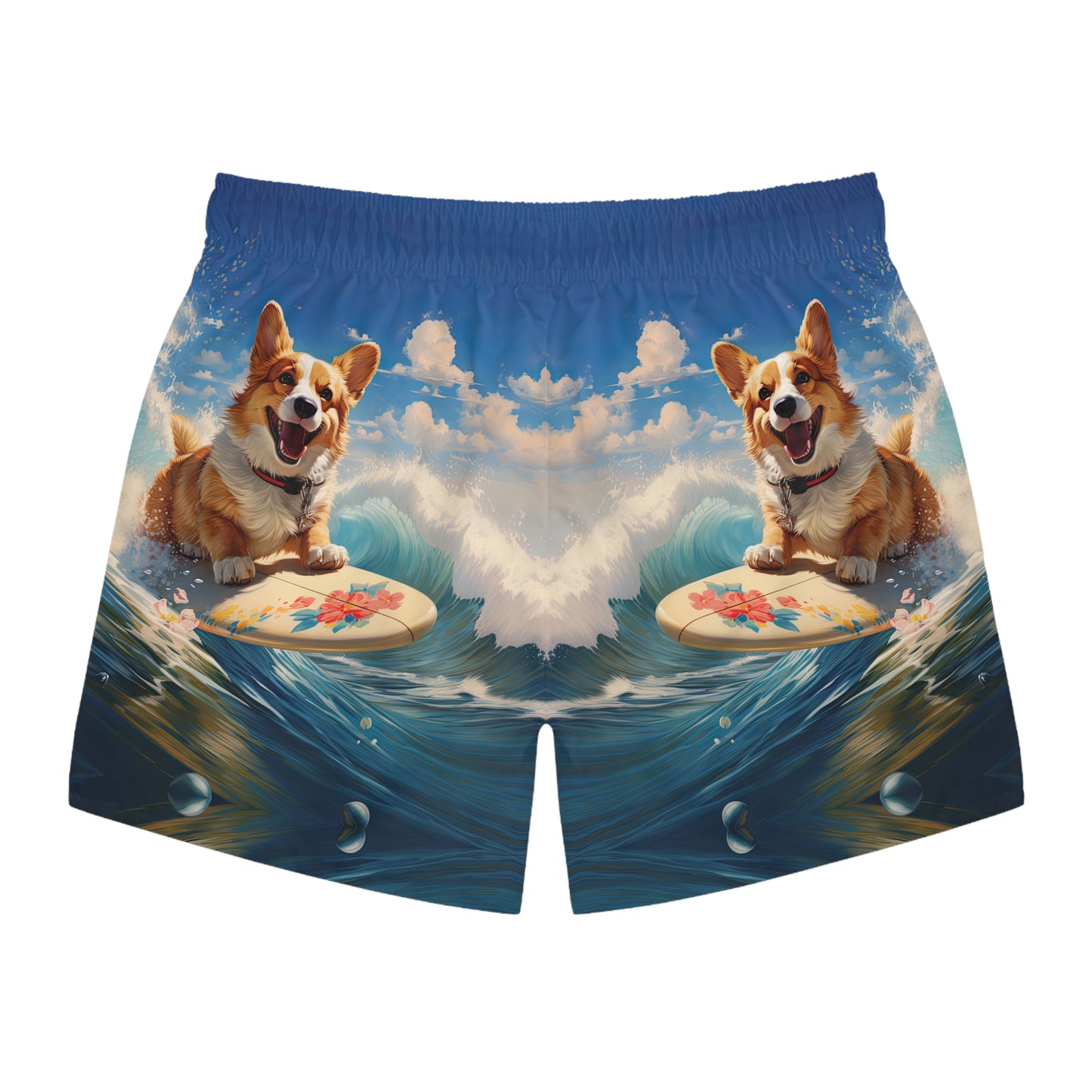 Cowabunga Corgi Swim Trunks