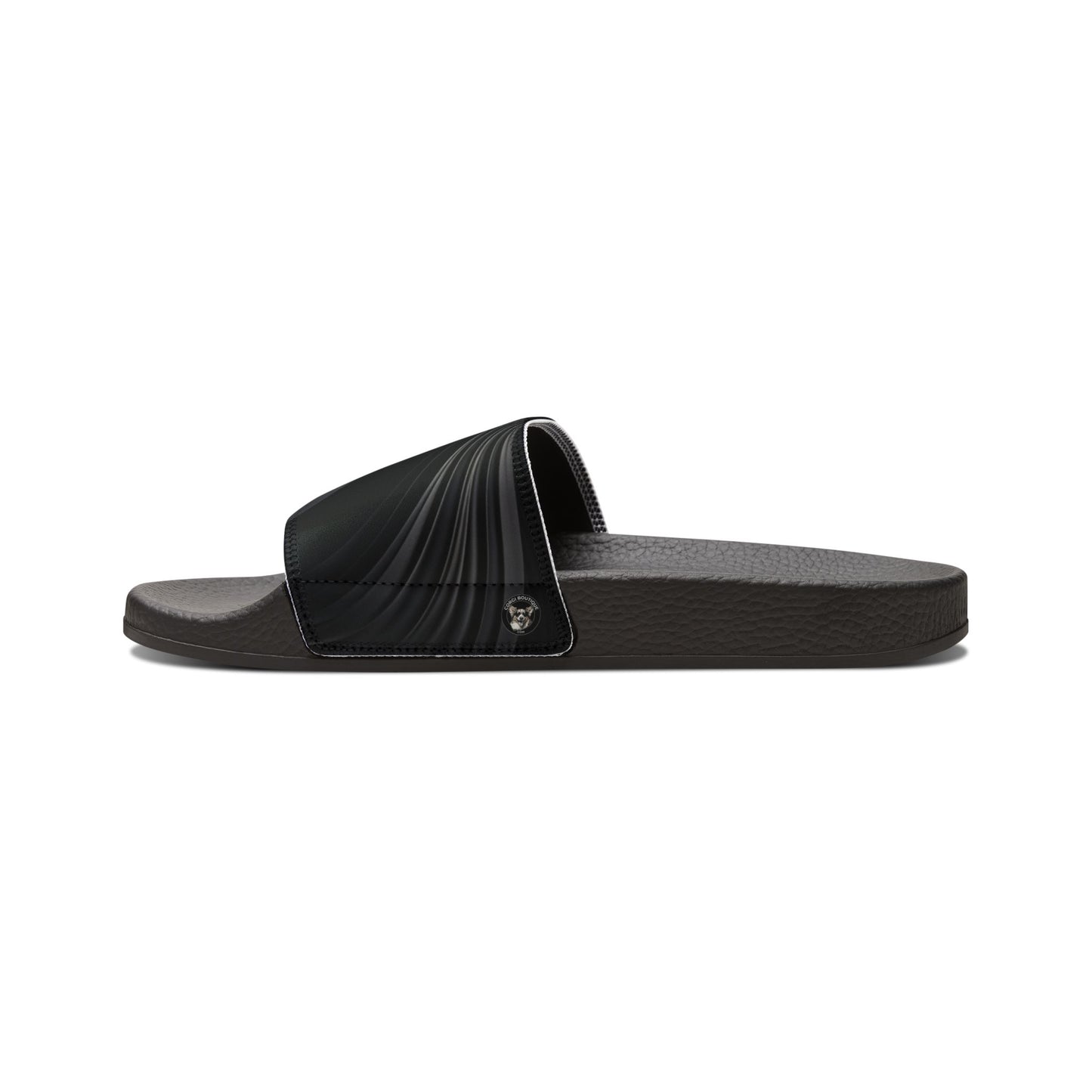 Corgi Potter Magic Wand Women's Casual Black Swirl Slide Sandals - Pool & Beach Slides