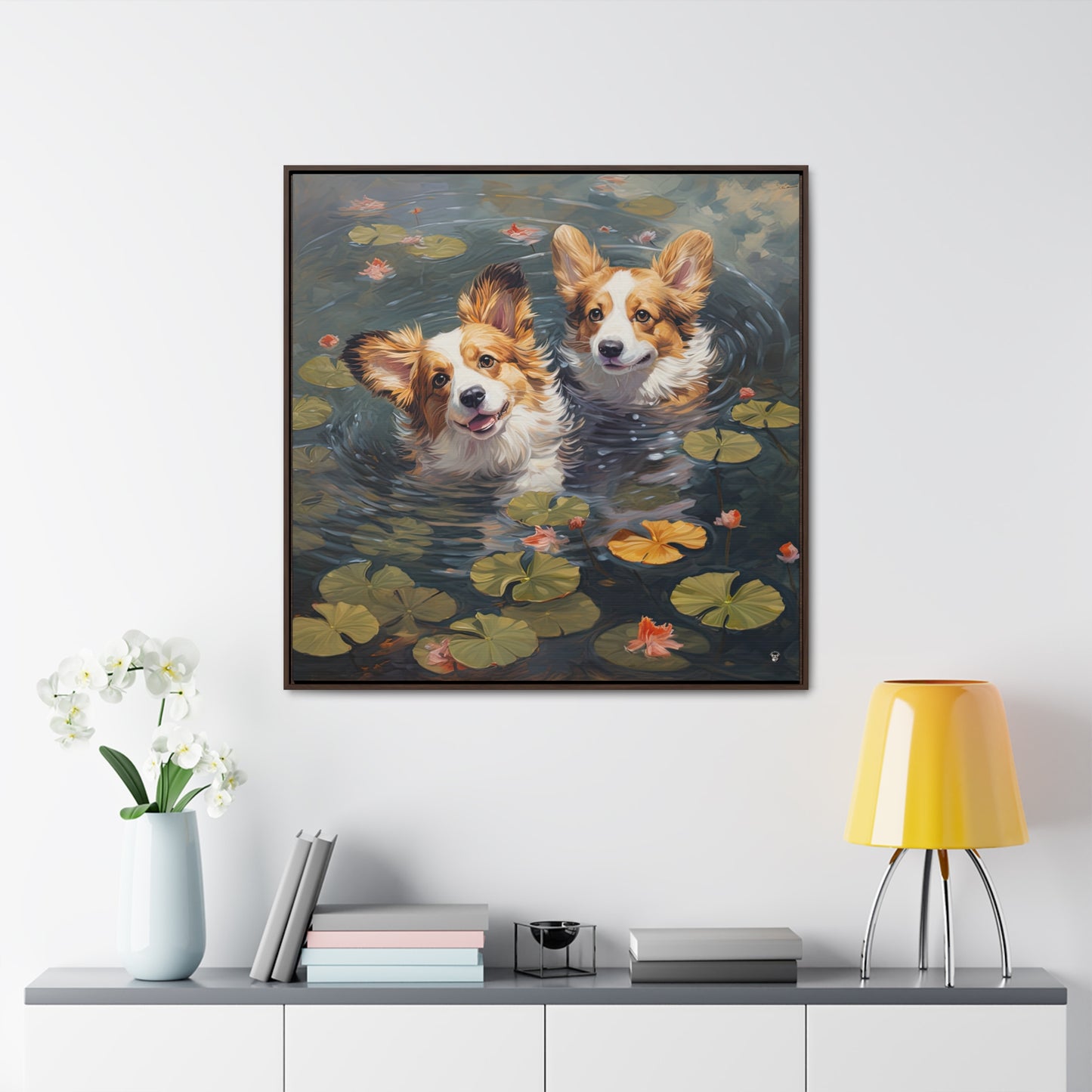 Pond Pups - Framed on Canvas