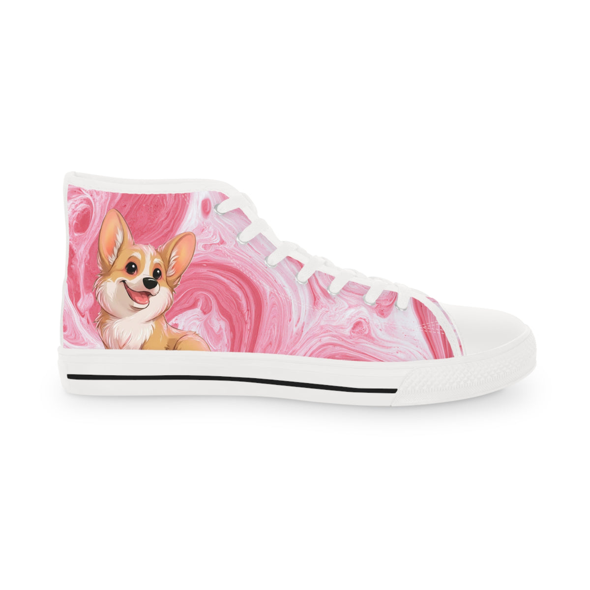 The Cuddle Connoisseur Men's High-Top Sneakers - Strawberry Swirl Canvas
