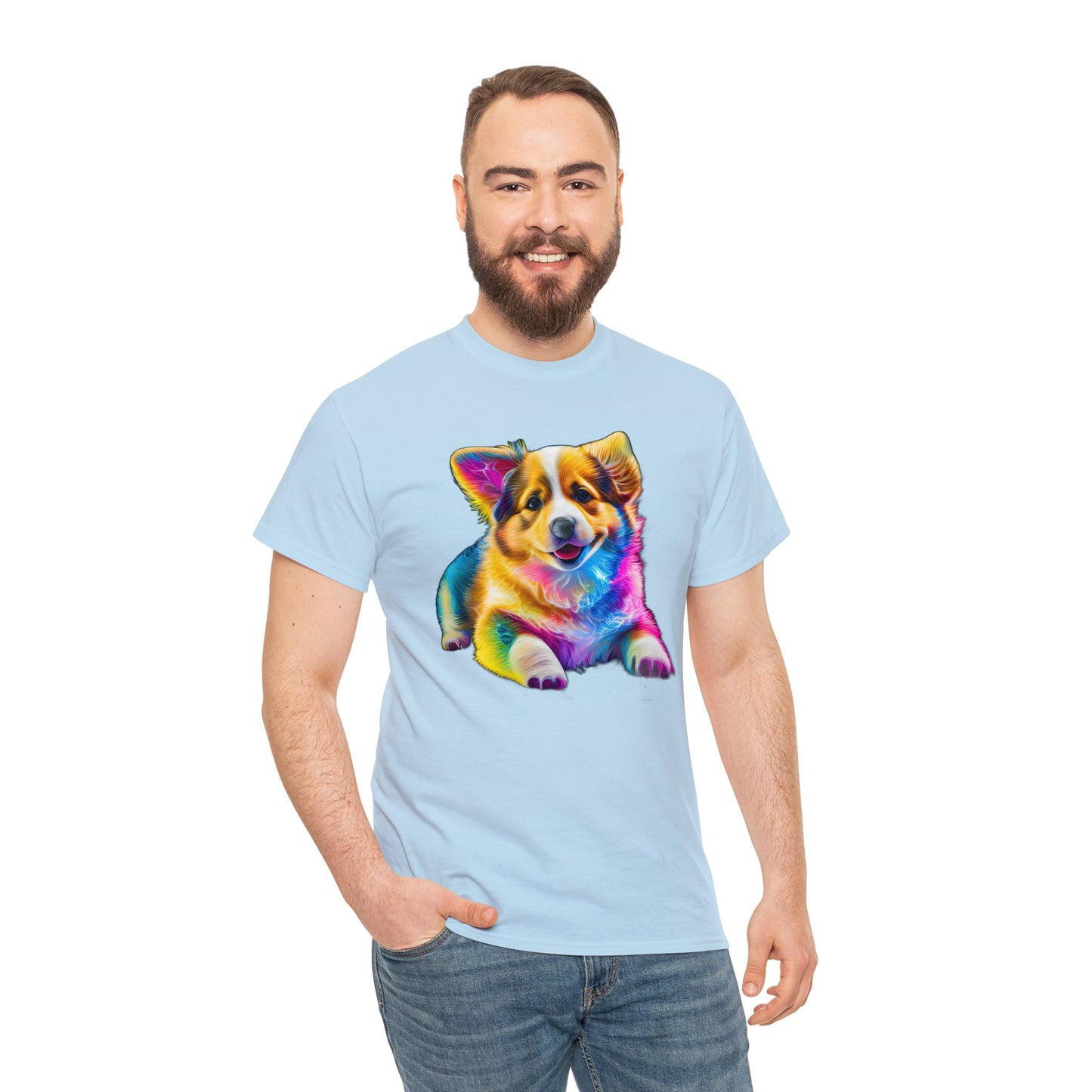 Colorful Corgi - Unisex Heavy Cotton Tee