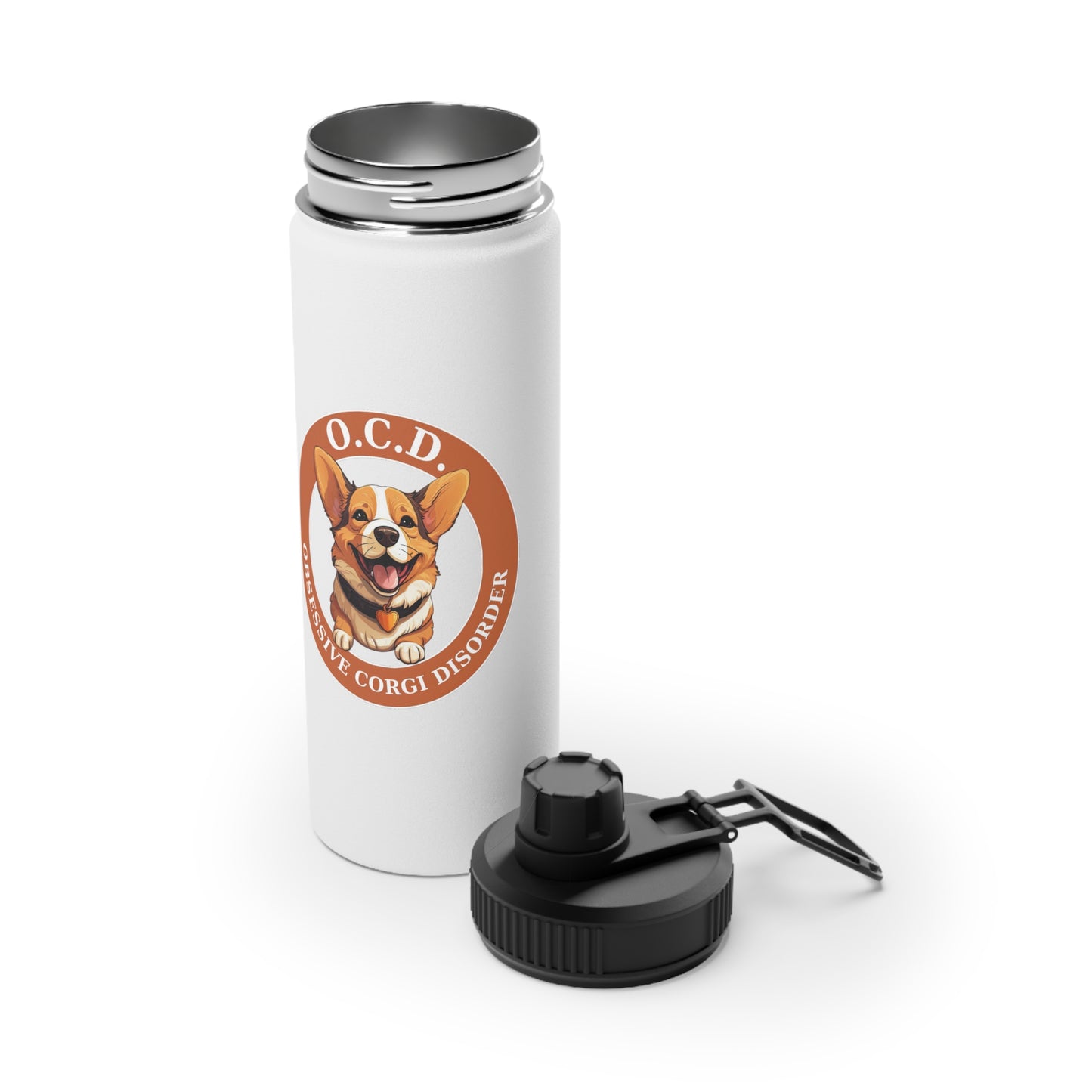 O.C.D. Obsessive Corgi Disorder - Water Bottle with Sport Lid