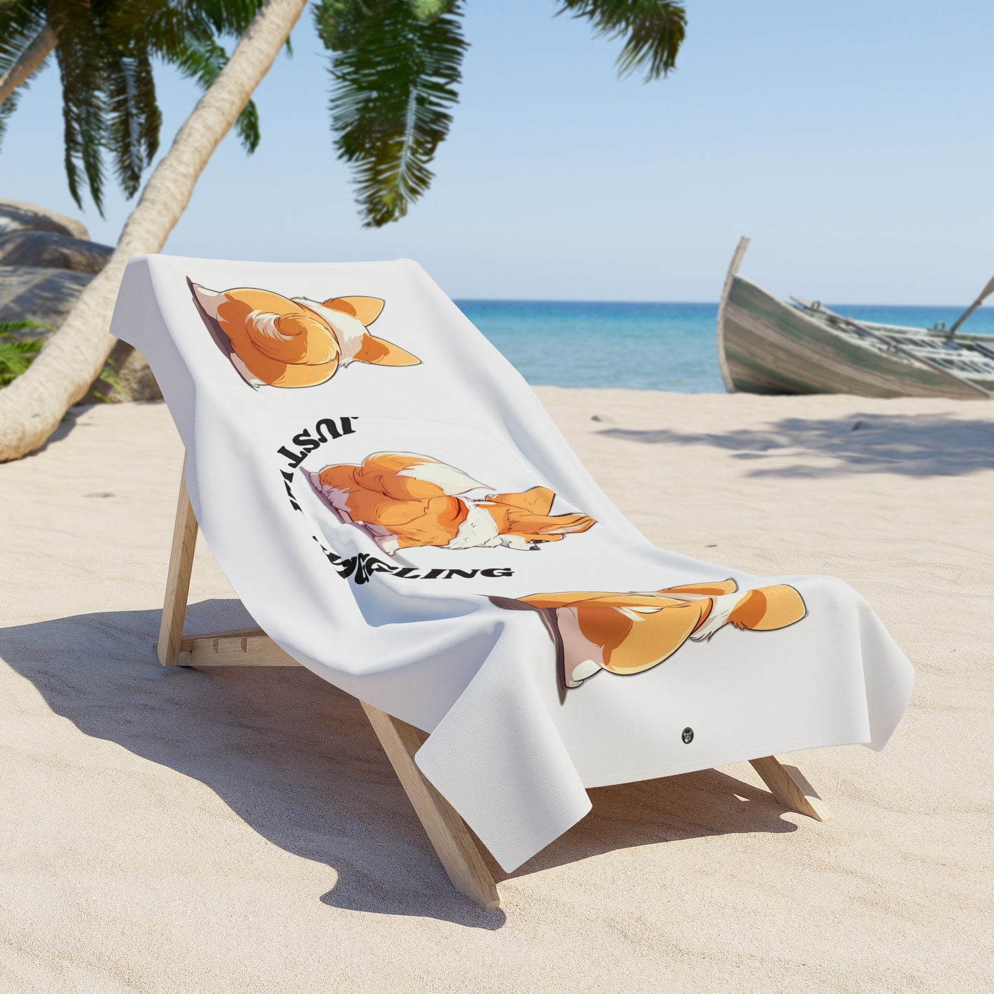 Just Keep Wiggling Beach Towel