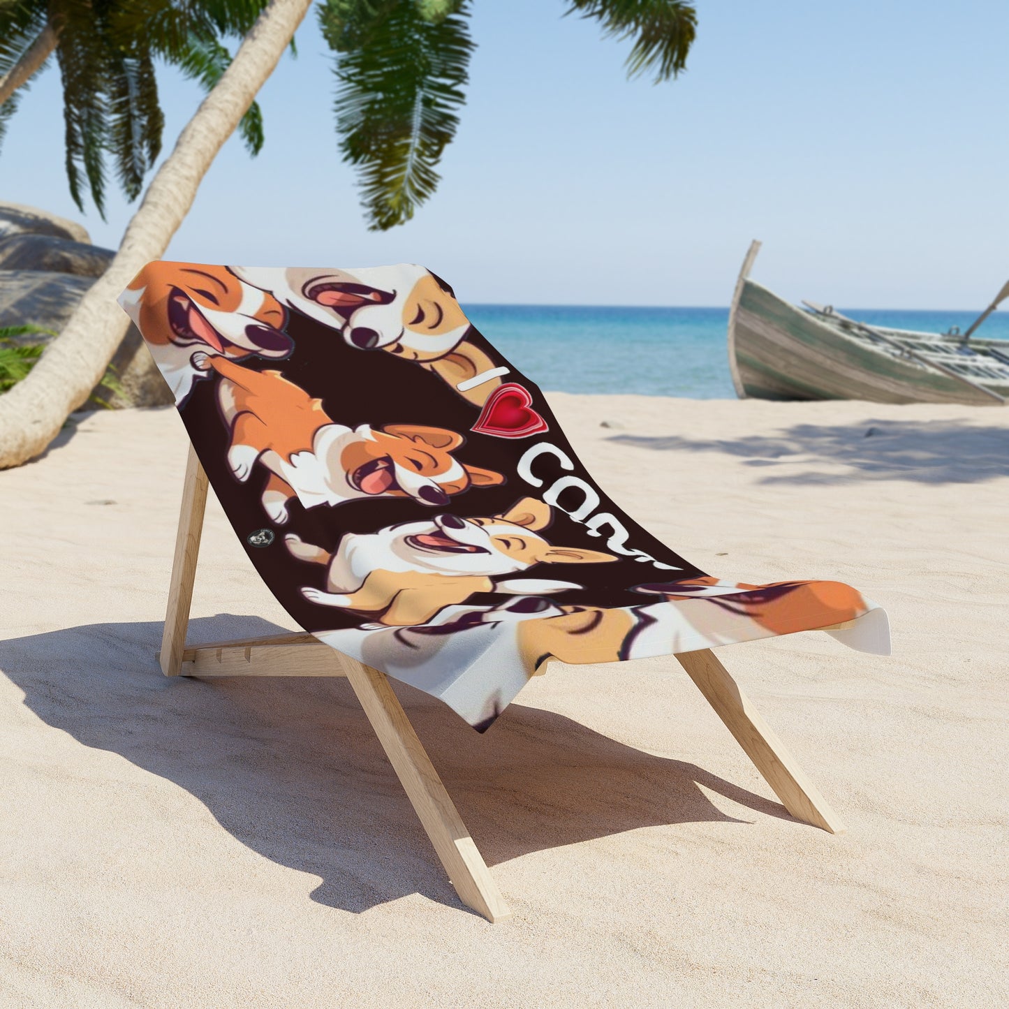 Serviette de plage Corgis "I Heart Corgis"