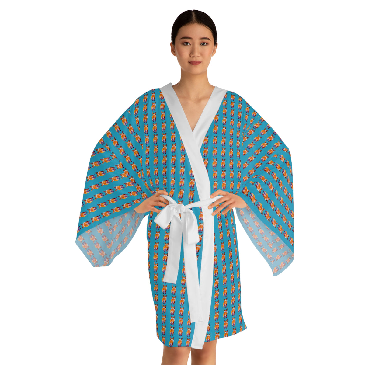 Corgi Butt Artistic Stripes Portrait - Corgi Kimono Robe