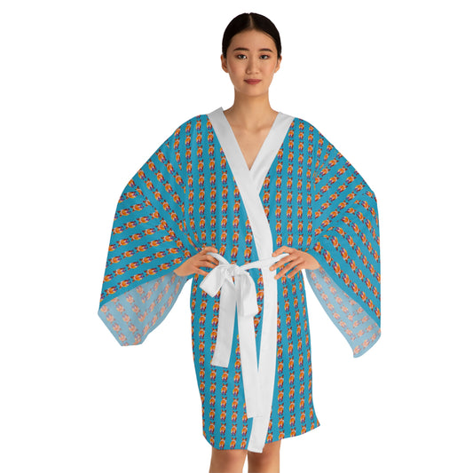 Corgi Butt Artistic Stripes Portrait - Corgi Kimono Robe