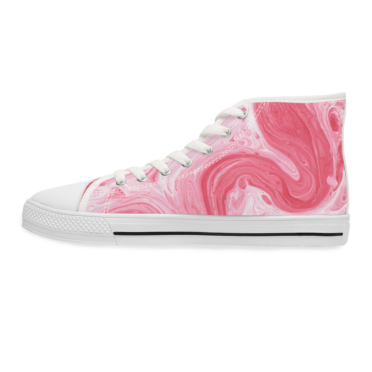 The Cuddle Connoisseur Women's High-Top Sneakers - Strawberry Swirl Canvas