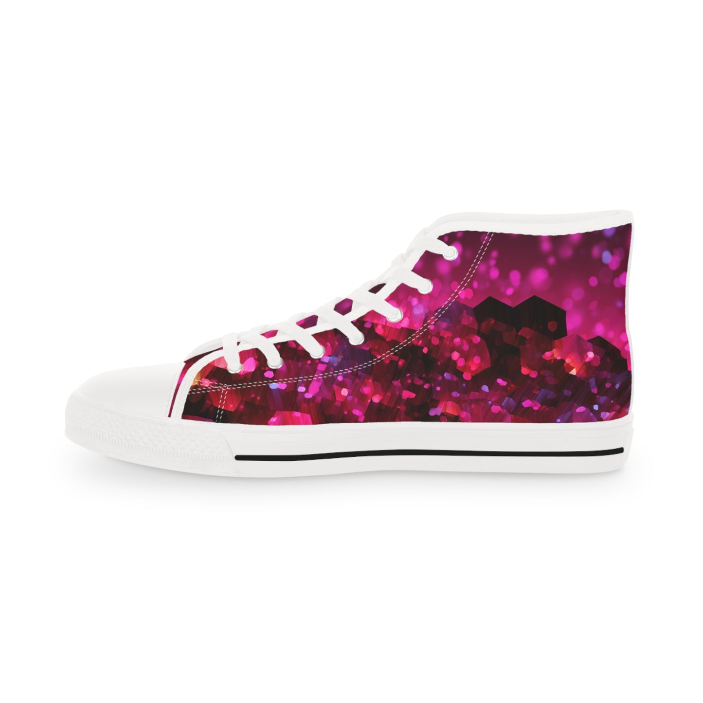 Baby Corgi Space Glitter Men's High-Top Casual Canvas Sneakers - May the Corgi Be With You