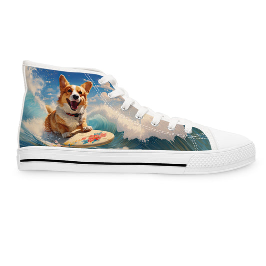 Cowabunga Corgi - Women's High Top Sneakers