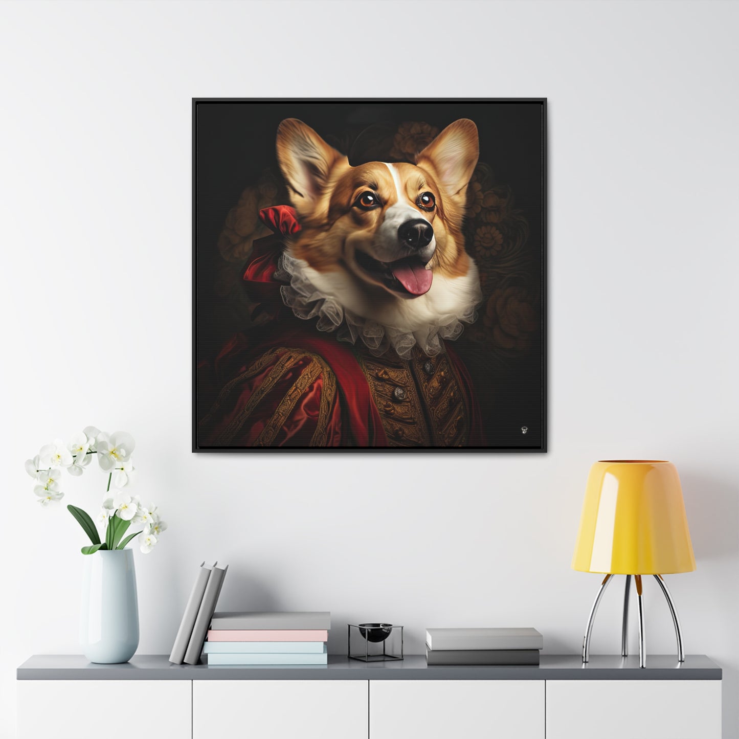 Renaissance Corgi - Framed on Canvas