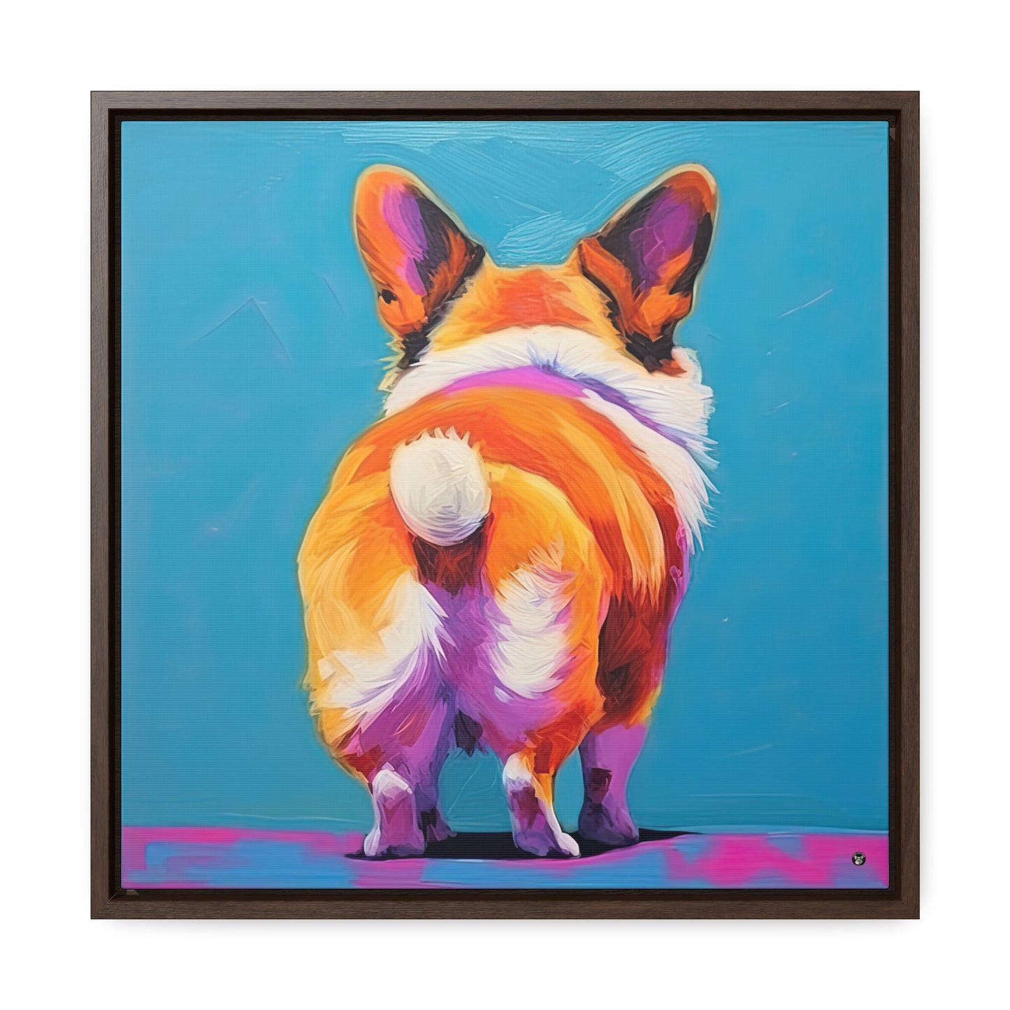 Corgi Butt - Framed on Canvas