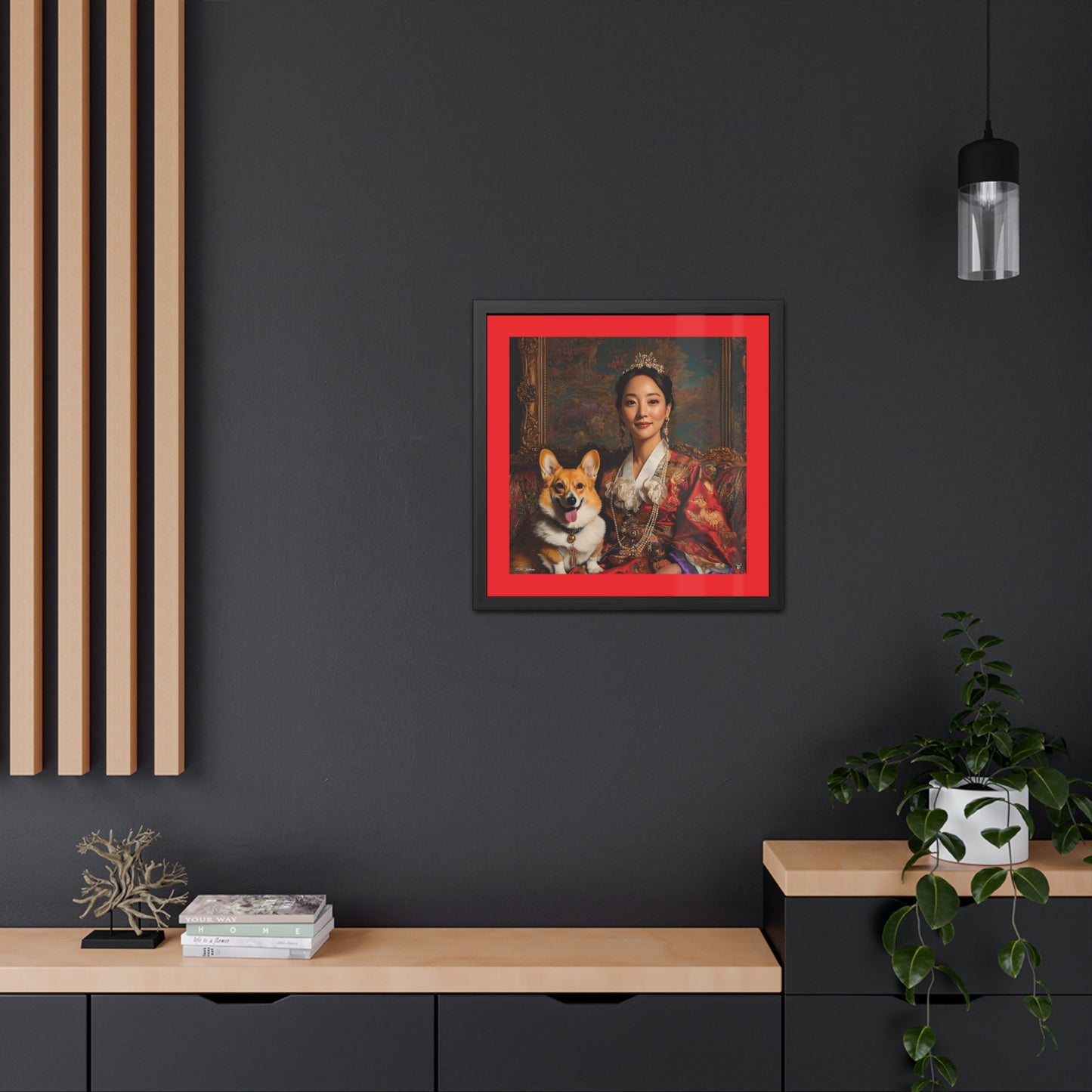 Corgi Queen Framed Print