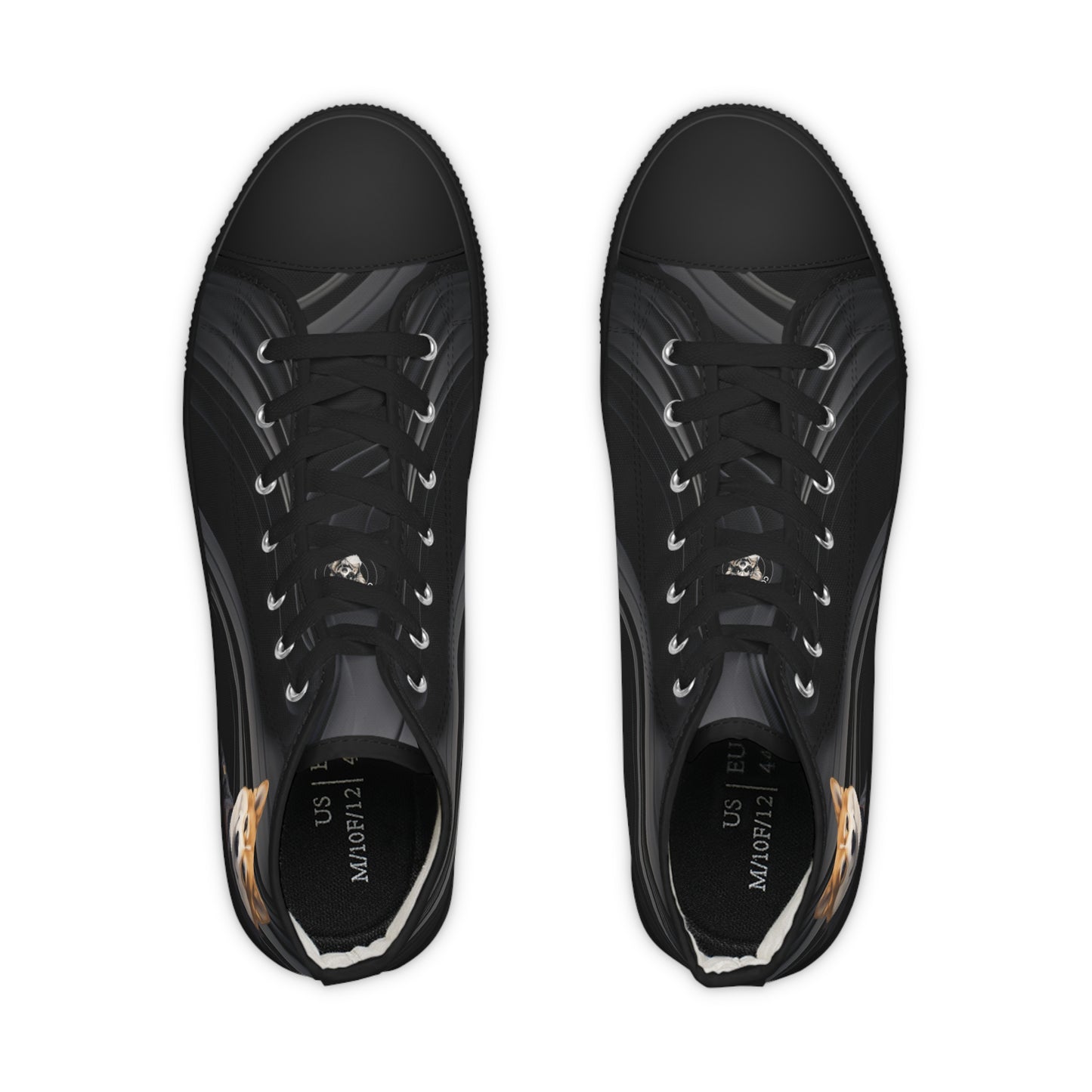 Samurai Corgi Black Wave Men's High Top Casual Canvas Sneakers