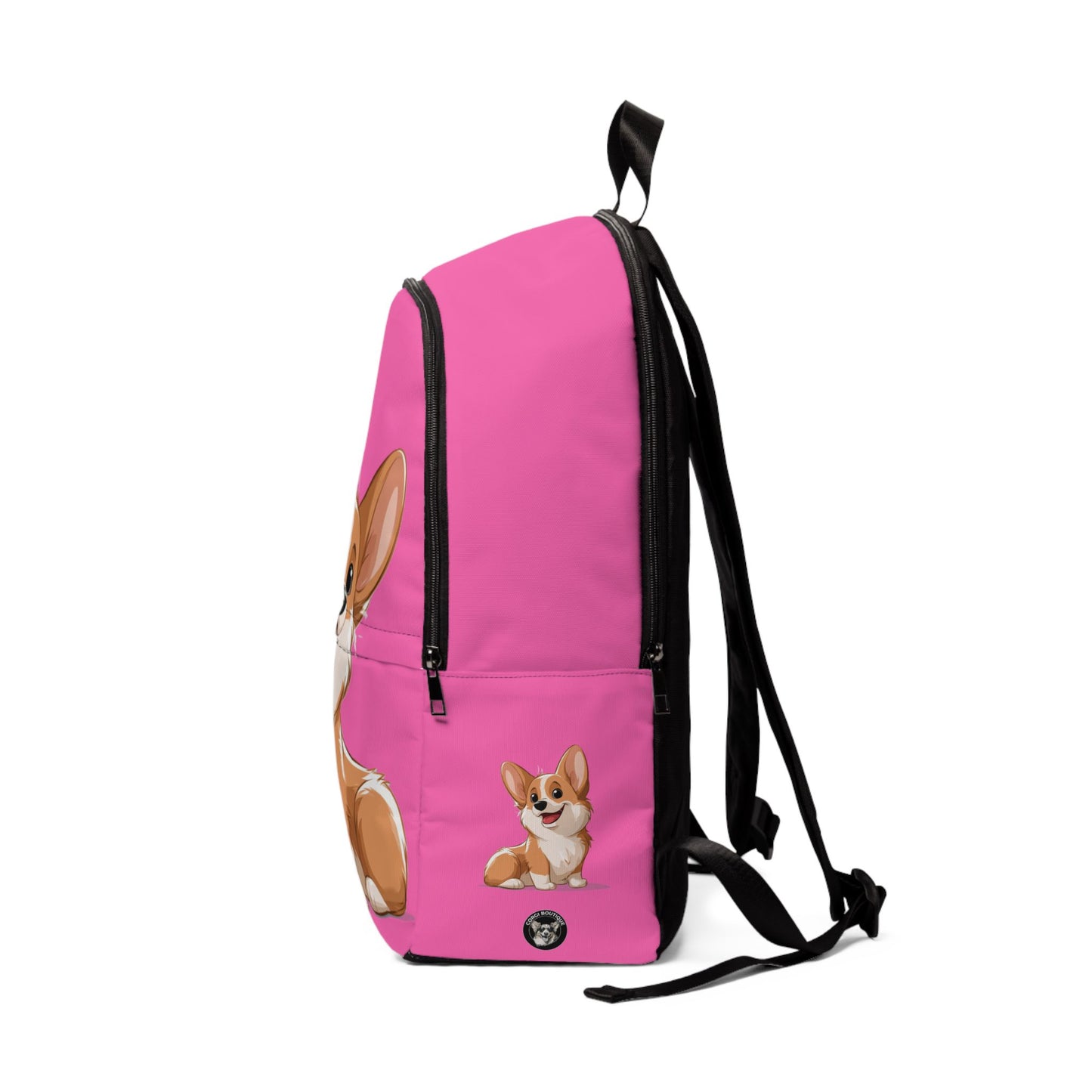 Cute Corgi Puppy Animation Backpack — Hot Pink Corgi Rucksack