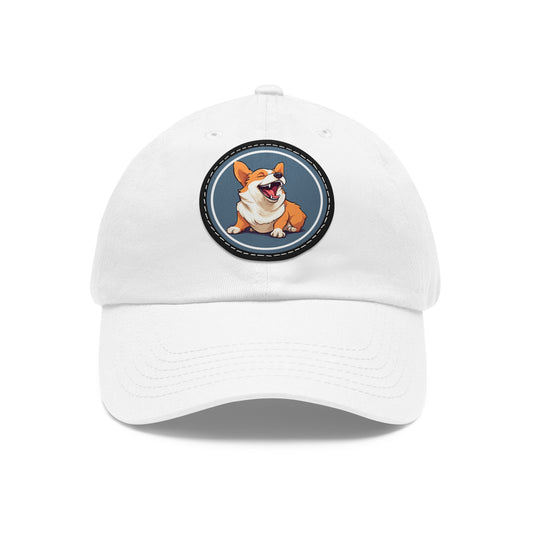 Comical Corgi - Cap with Leather Patch