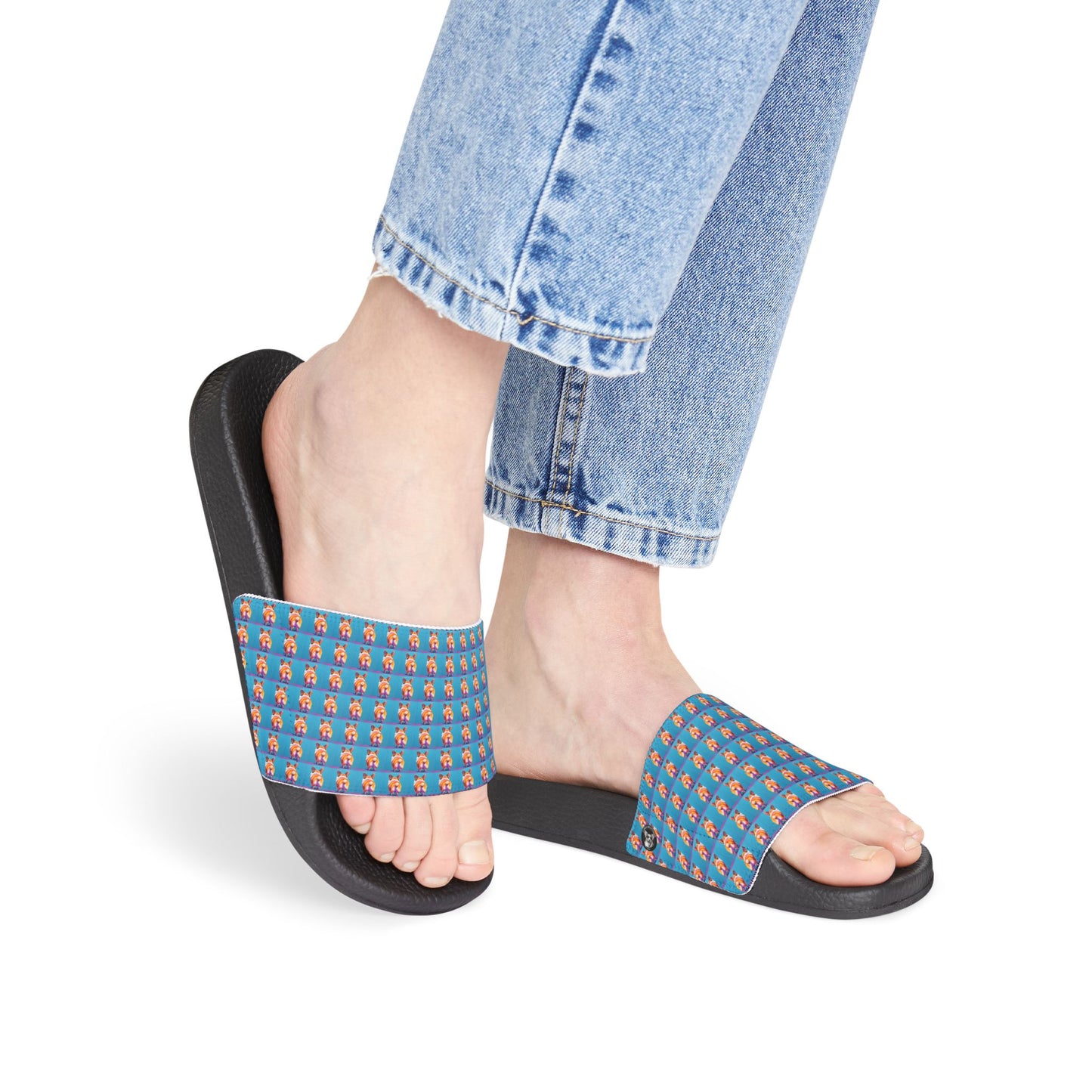 Corgi Butt Mosaic Pattern Women's Casual Slide Sandals - Pool & Beach Slides
