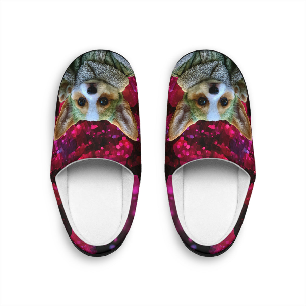 Baby Corgi Star Warrior Men's Indoor Slippers — Galaxy Glitter Clogs