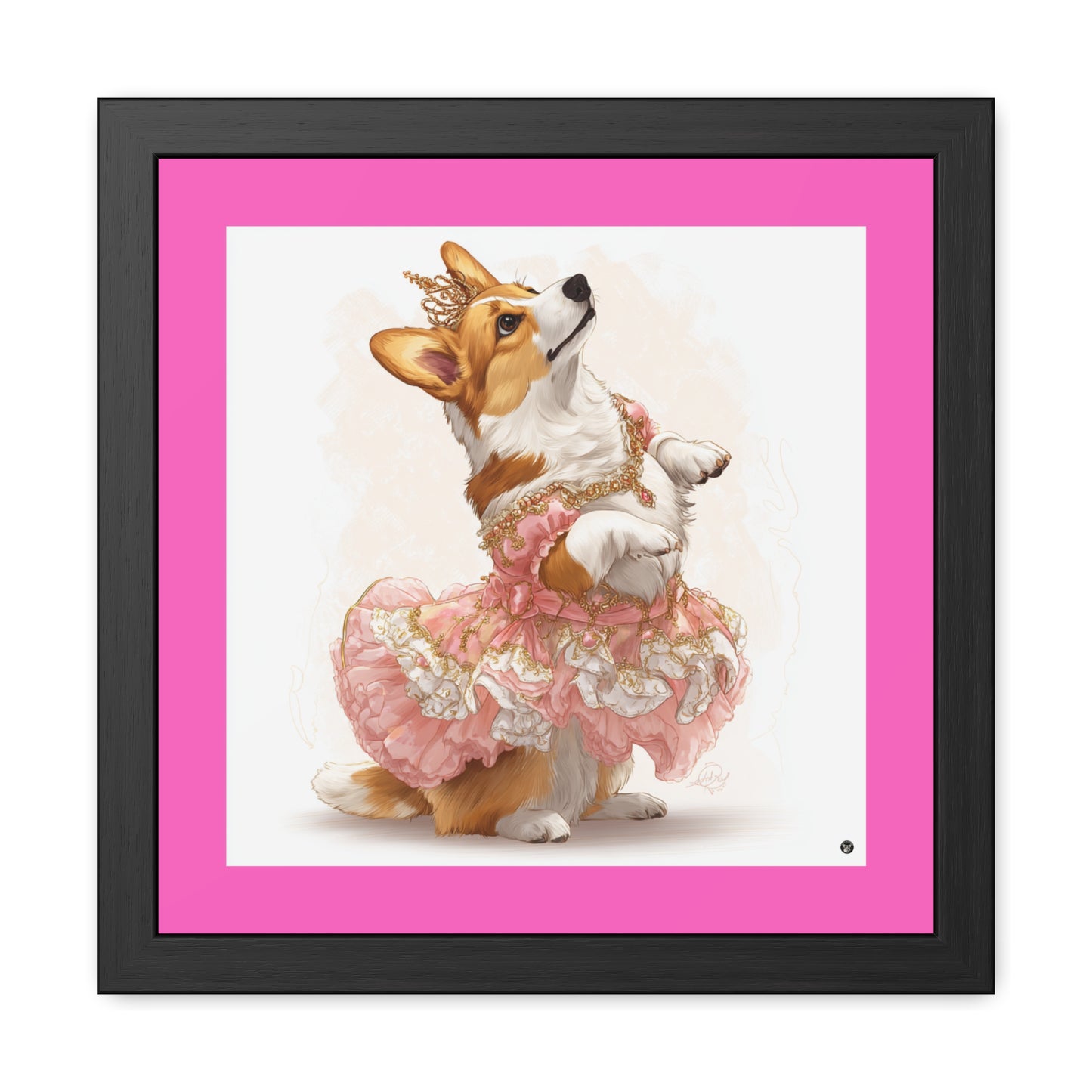 Impression encadrée Princess Corgi
