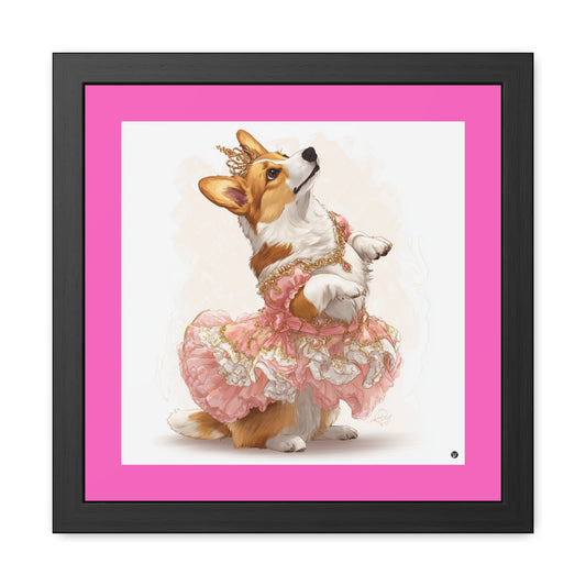Impression encadrée Princess Corgi