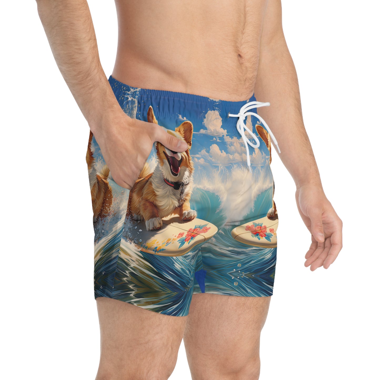 Cowabunga Corgi - Swim Trunks