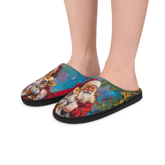 Christmas Corgi Men's Slippers