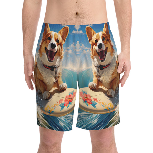 Cowabunga Corgi - Board Shorts