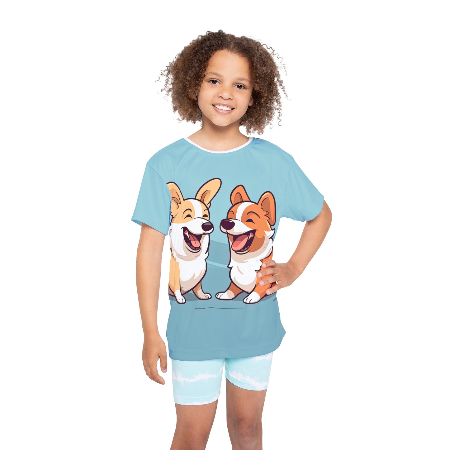 T-shirt de sport Corgi Couple pour enfant