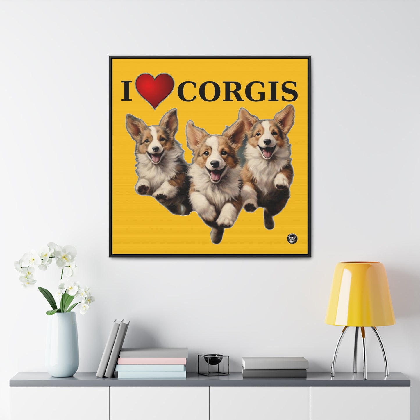 I Heart Corgis - Framed on Canvas