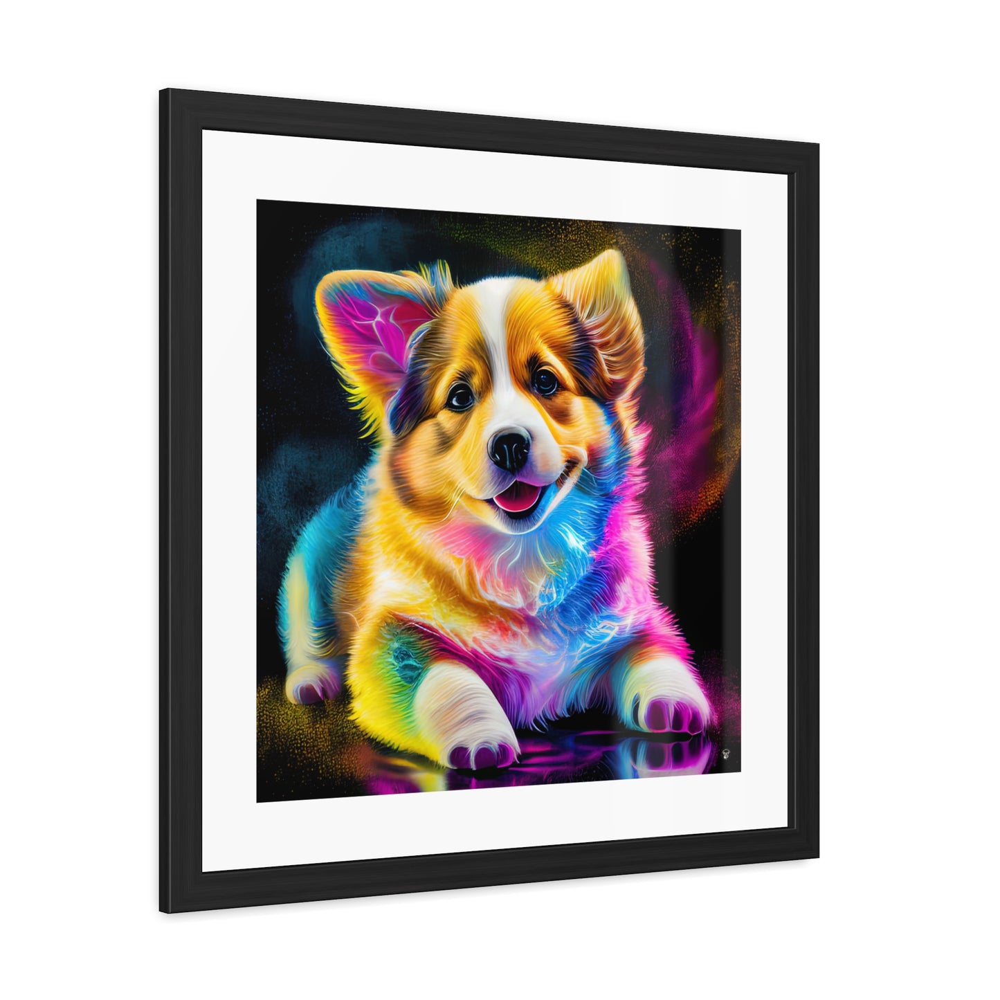 Colorful Corgi Framed Print