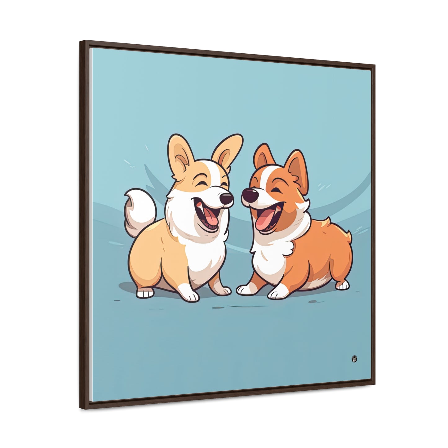 Corgi Couple - Framed on Canvas