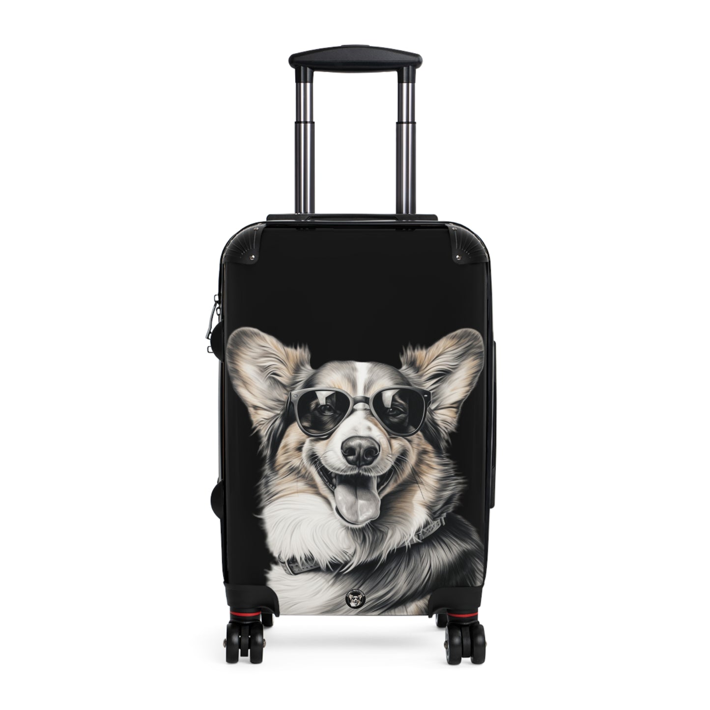 Corgi Cool Artistic Illustration In Shades Suitcases — Corgi Lovers Rolling Luggage