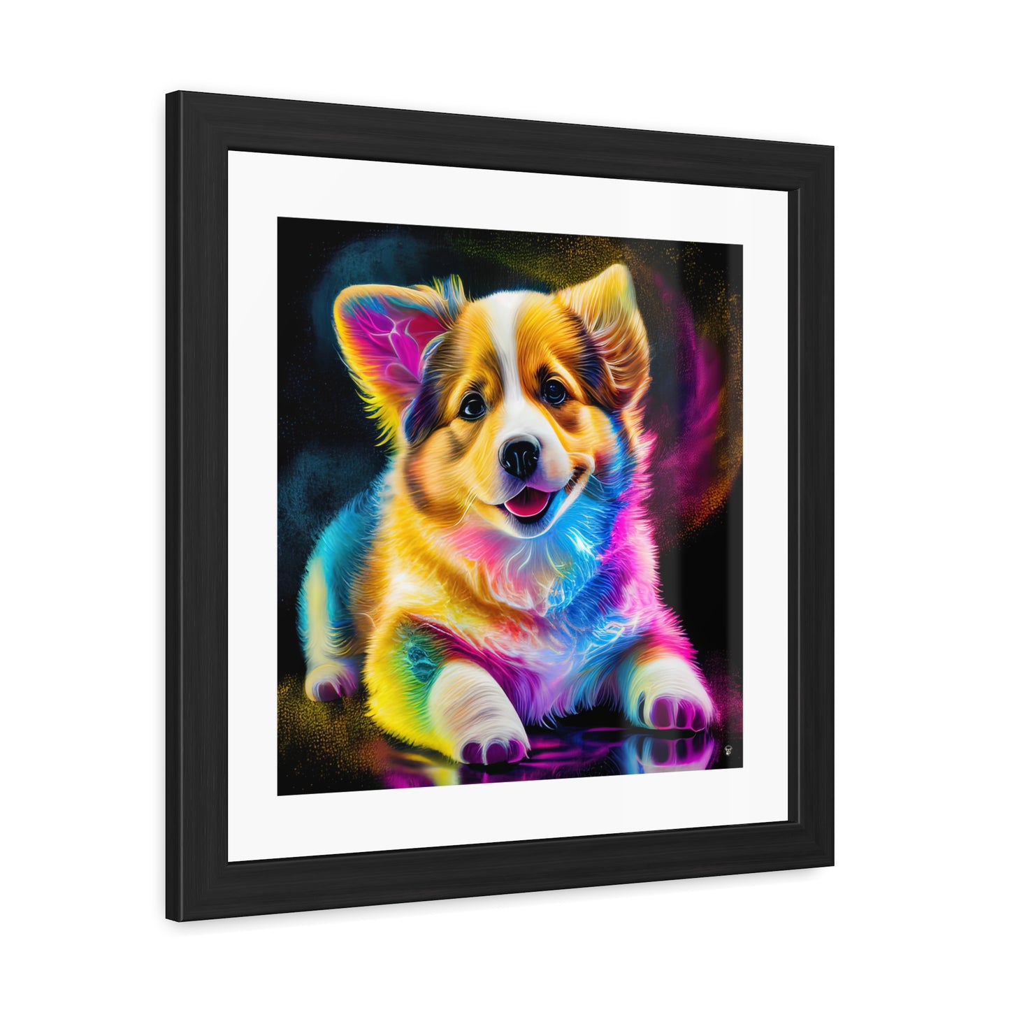 Colorful Corgi Framed Print