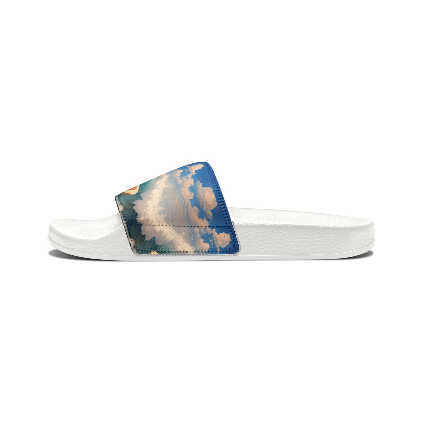 Cowabunga Corgi Big Blue Ocean Wave Women's Slide Sandals - Casual Pool & Beach Slides