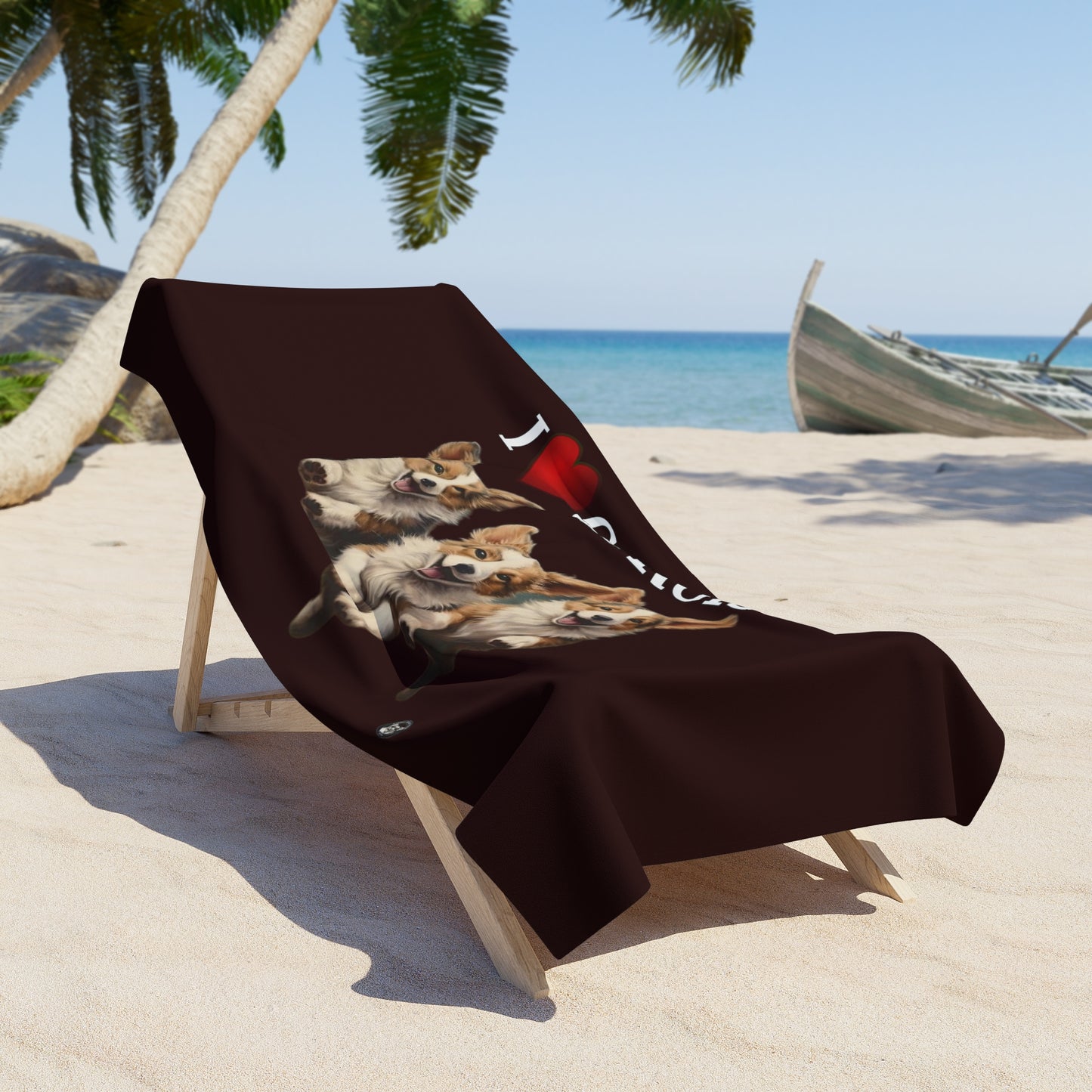I Heart Corgis Beach Towel