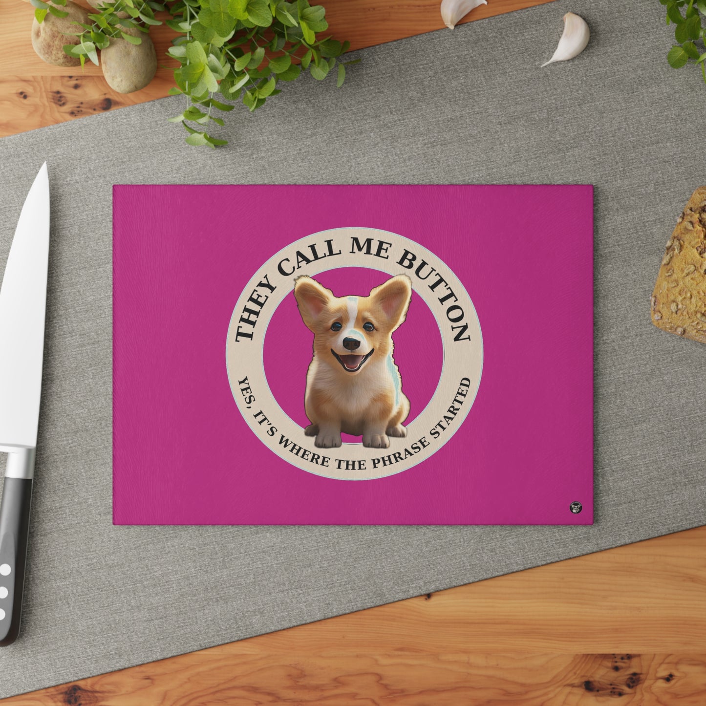Cute as a Button - Glass Cutting Board