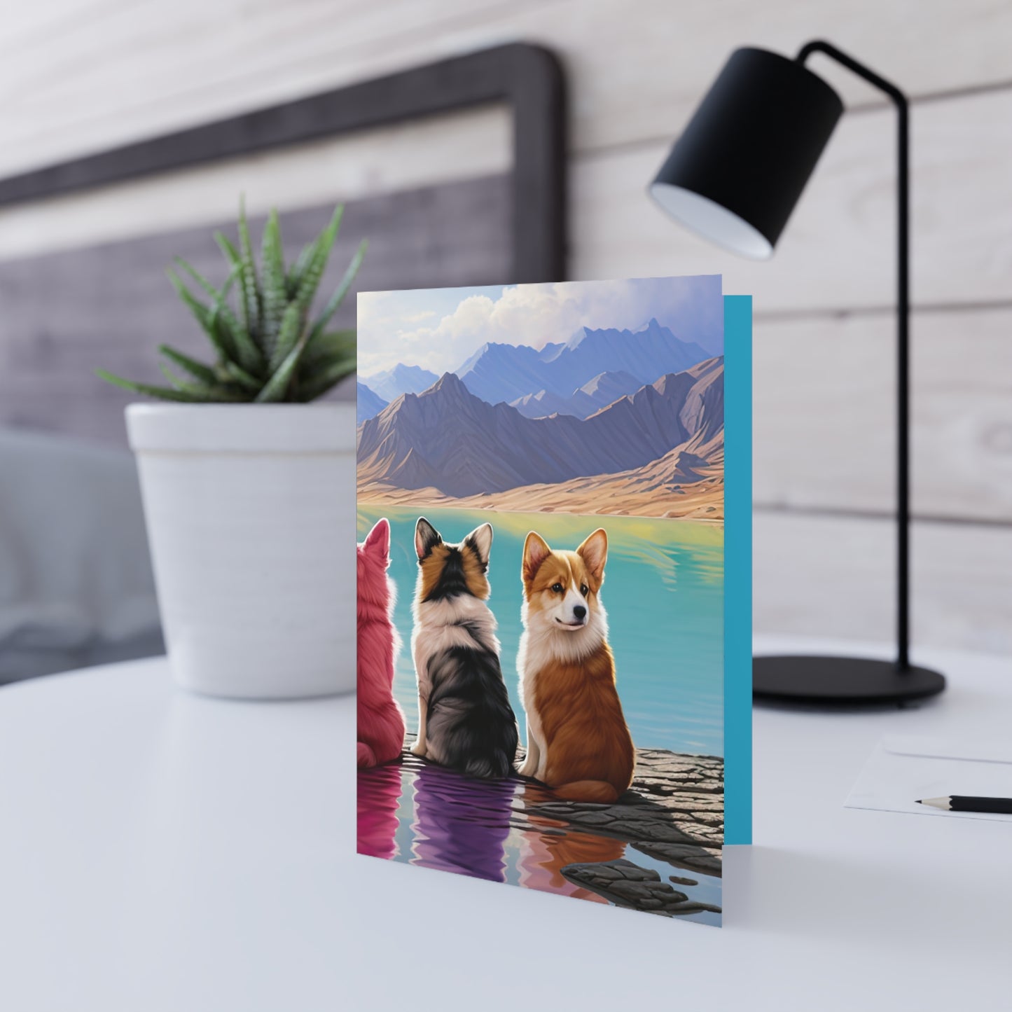 Corgi Lake - Greeting Card