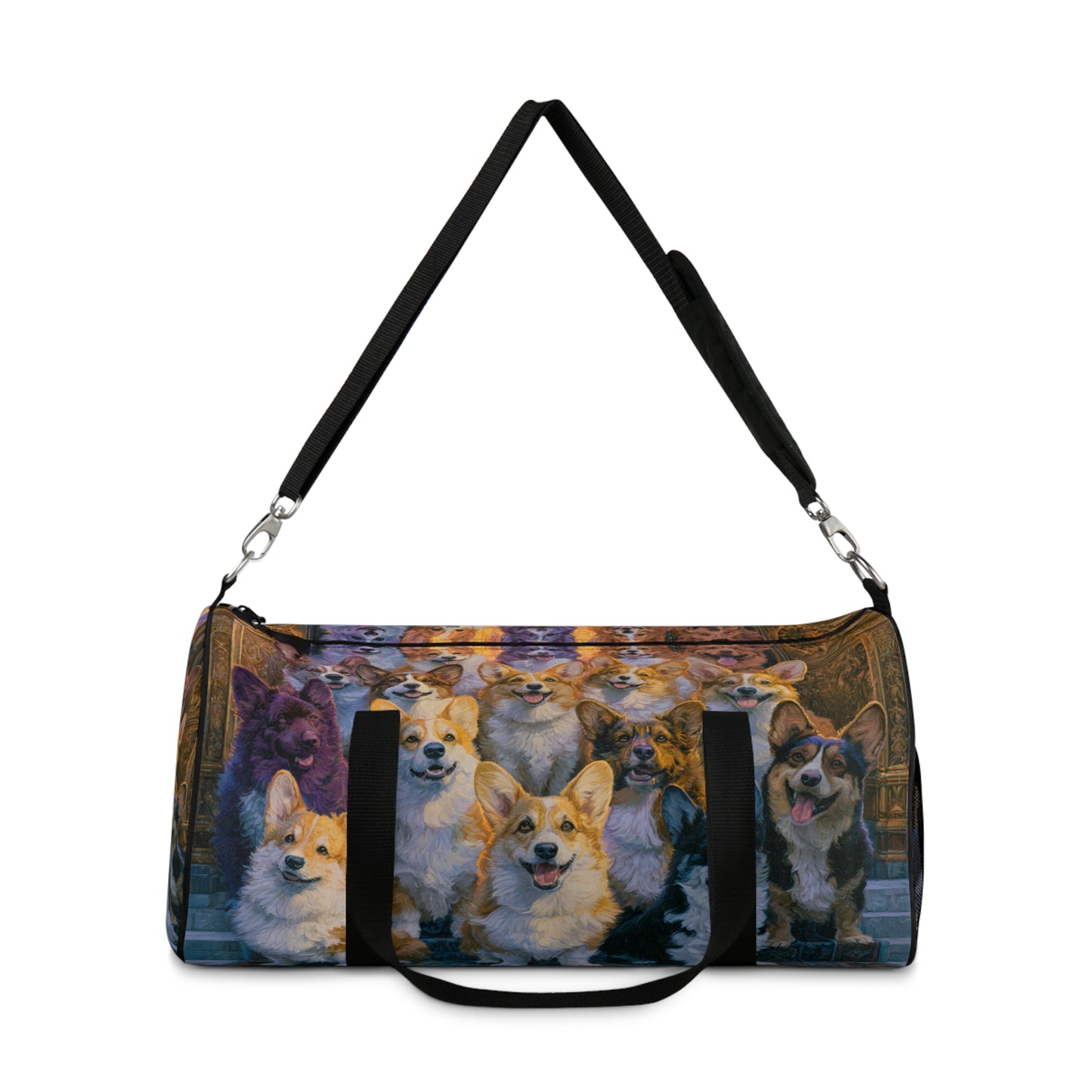 Pearly Gates the Corgis Await Duffel Bag - Heavenly Corgi Travel Gym Bag